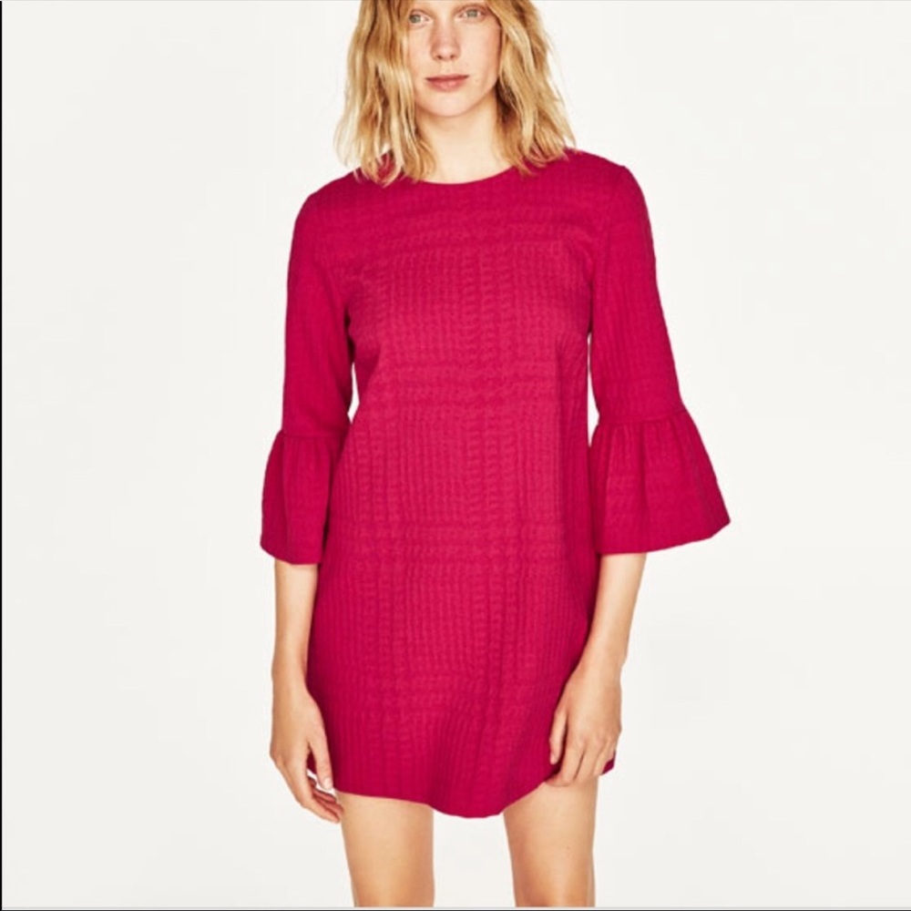Zara bell sleeve pink dress
